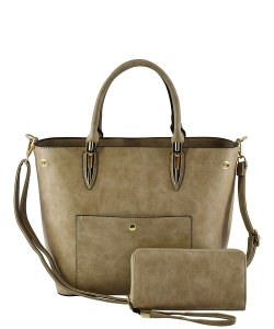 Fashion Top Handle 2-in-1 Satchel AD762 STONE
